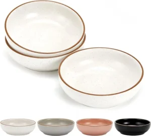 Ceramic Cat Bowls, Howise Pet Bowl Cat Dishes for Food and Water, 5.3 in Cat Food Dish 3 Pack Cat Food Bowls Set Small Dog Dish, Matte White Finish
