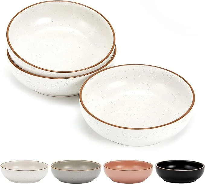 Ceramic Cat Bowls, Howise Pet Bowl Cat Dishes for Food and Water, 5.3 in Cat Food Dish 3 Pack Cat Food Bowls Set Small Dog Dish, Matte White Finish