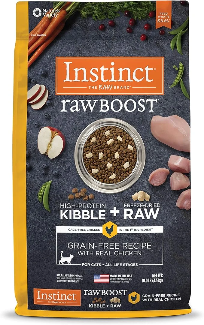 Instinct Raw Boost Grain Free Recipe with Real Chicken Natural Dry Cat Food, 10 lb. Bag