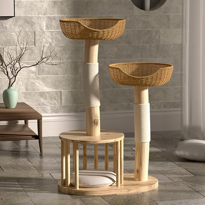 JiJianLiangJu All Solid Wood cat Tree