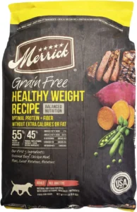 Merrick Premium Grain Free Dry Dog Food Weight Management Dog Food, Wholesome and Natural Kibble, Healthy Weight Recipe - 22.0 lb. Bag