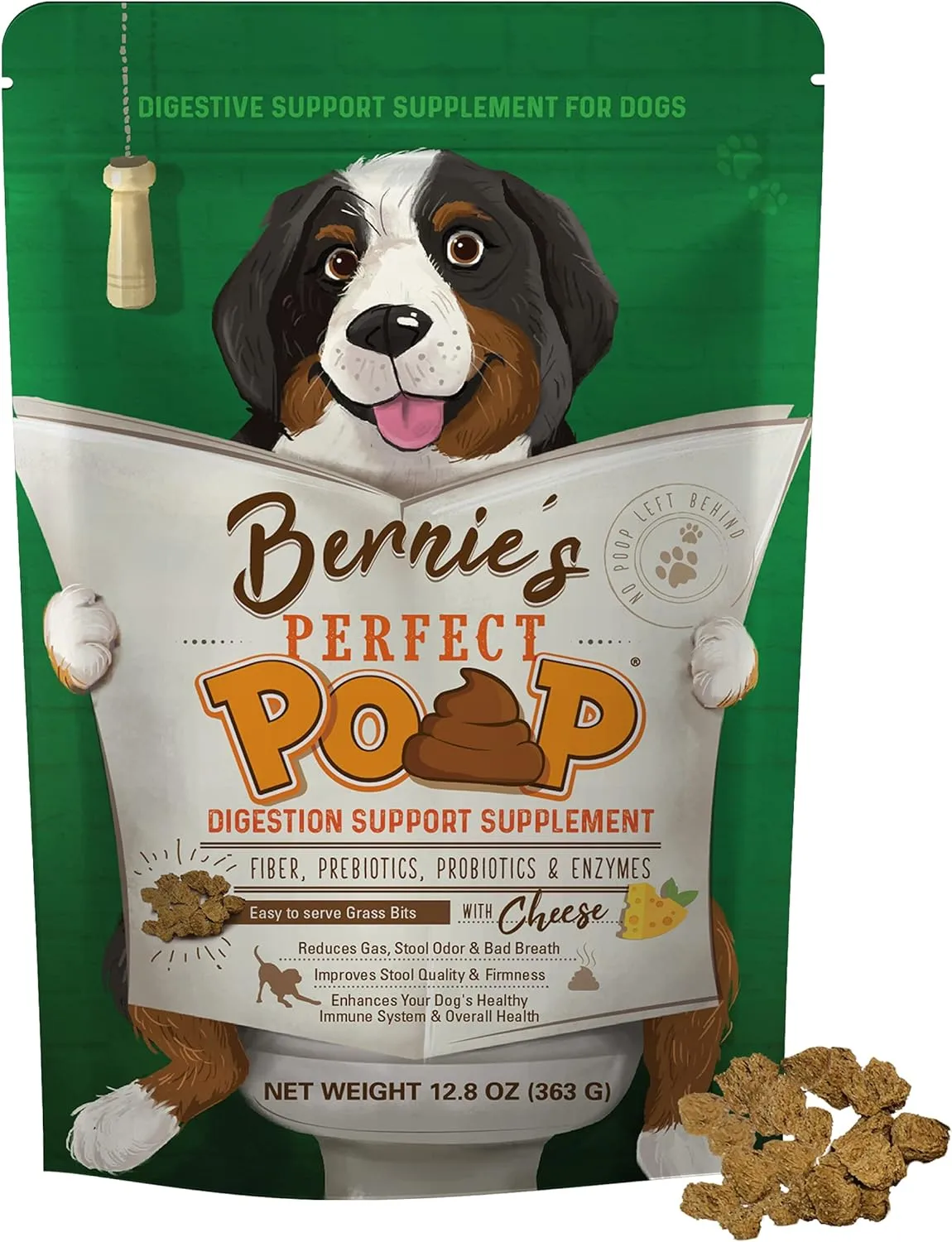 Perfect Poop Digestion & General Health Supplement for Dogs: Fiber, Prebiotics, Probiotics & Enzymes Relieve Digestive Conditions, Optimize Stool