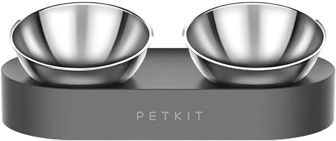 PETKIT Raised Dog Cat Food Bowl 304 Stainless Steel, Elevated Pet Food and Water Bowl Dishes, Elevated Cat Bowls, Non-Slip Tilted Cat Bowl No Spill