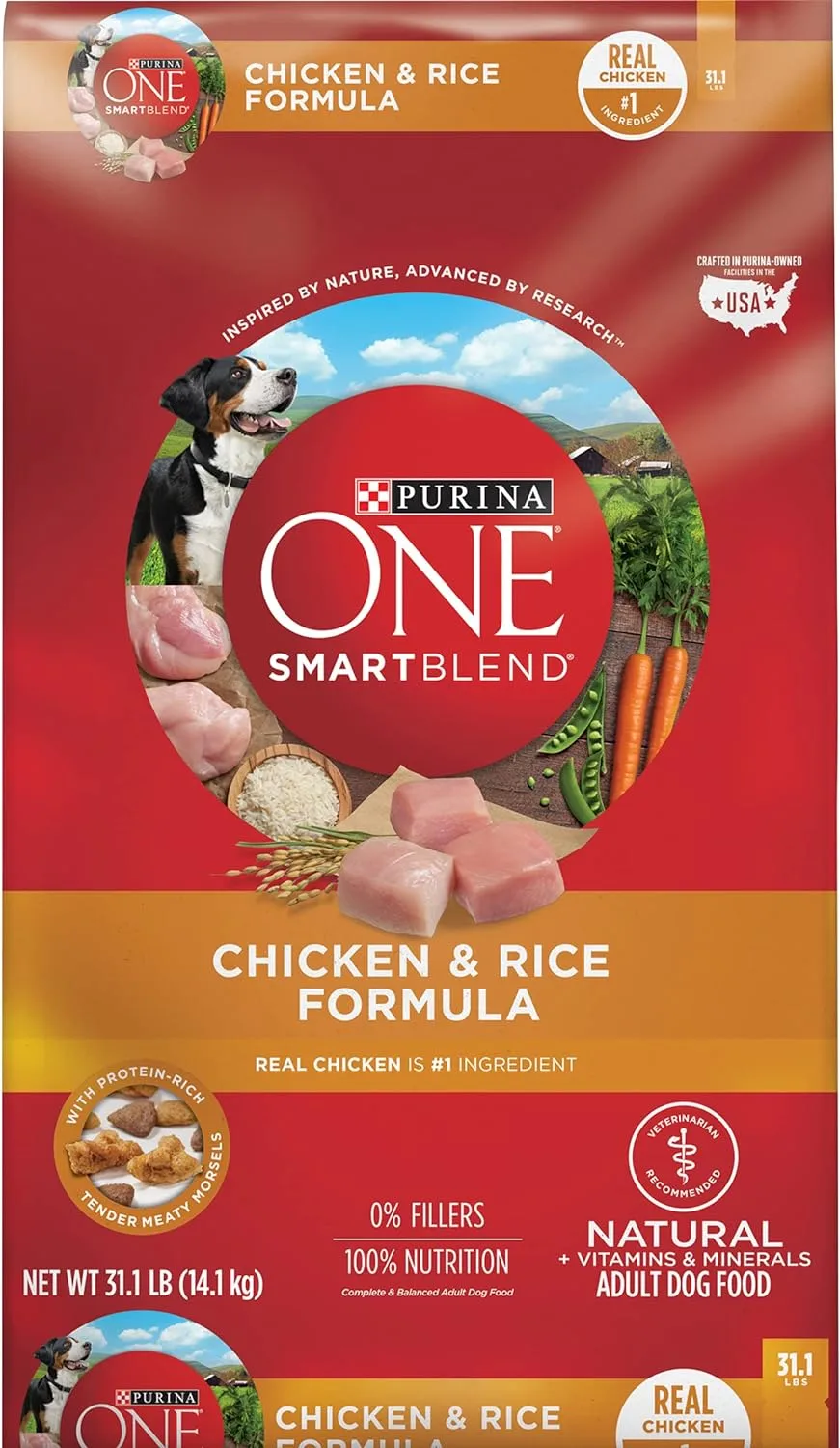 Purina ONE Chicken and Rice Formula Dry Dog Food - 31.1 lb. Bag