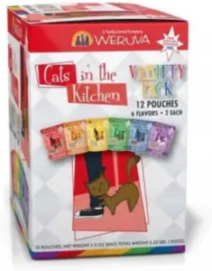 Weruva Cats in the Kitchen, Pantry Party Pouch Variety Pack in Gravy Cat Food, 3oz Pouch (Pack of 12)